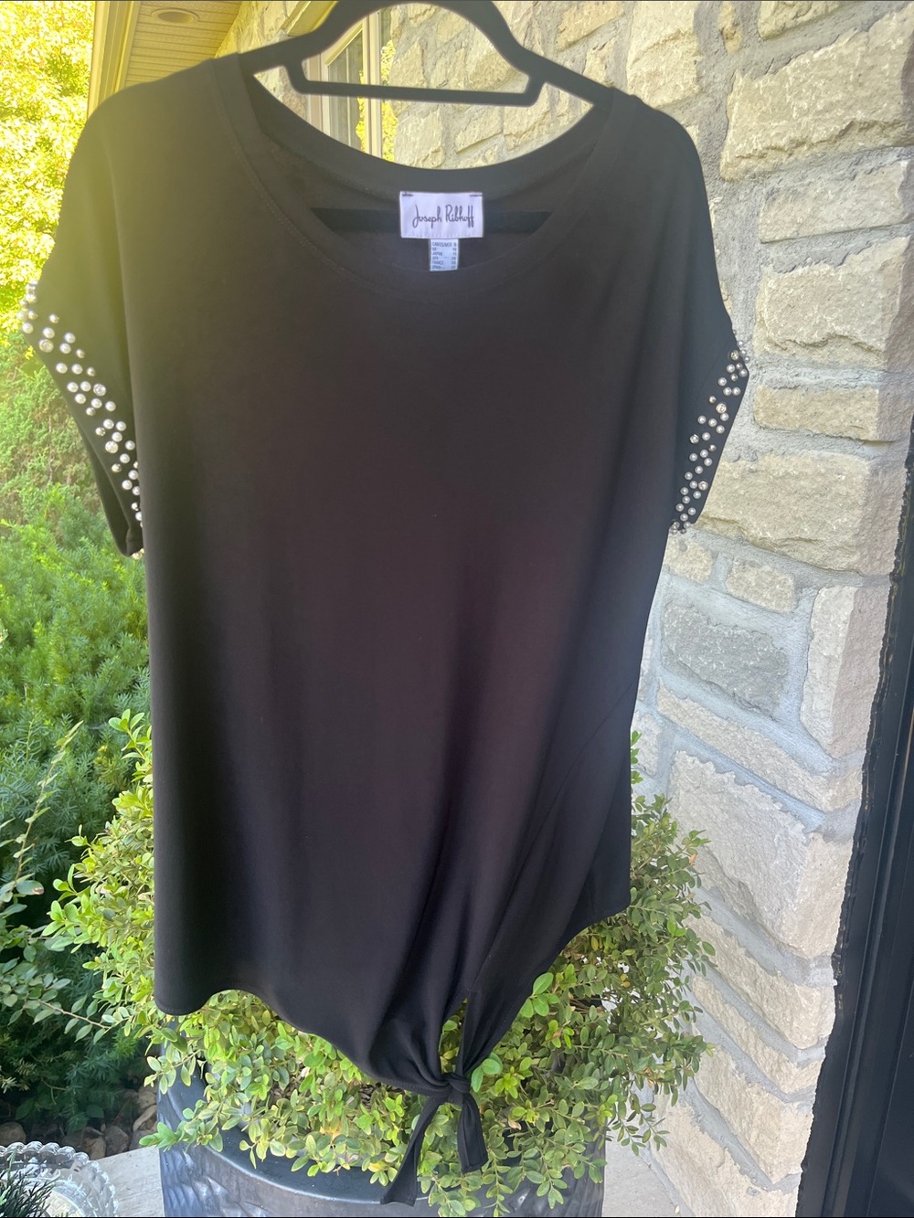 JOSEPH RIBKOFF New Embelished Sleeve Tie-Waist Top Size 8 NWT